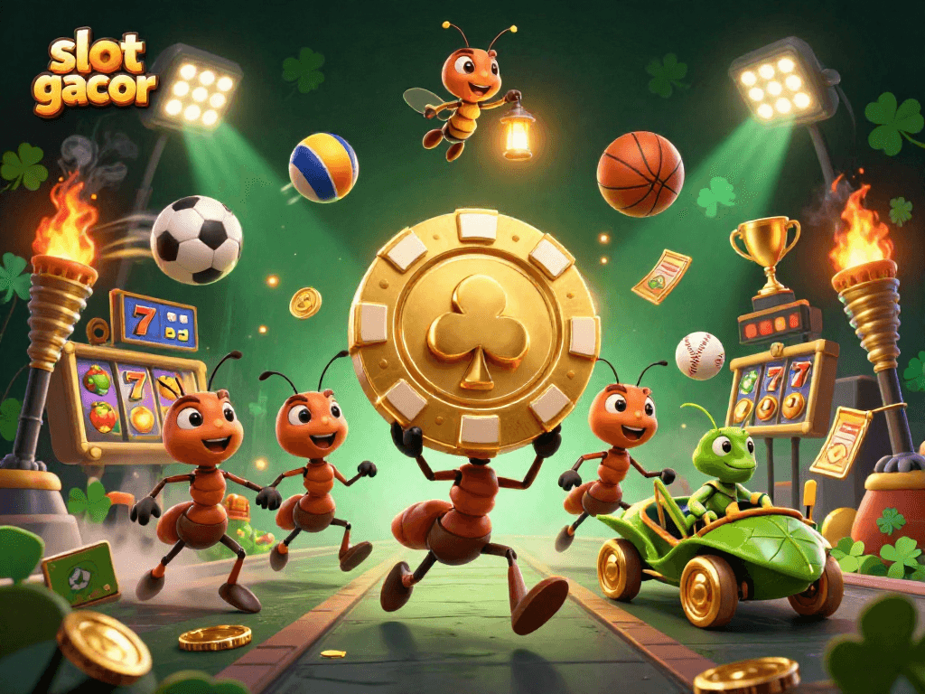 Catch the excitement of slot gacor with ants on a heist for a giant poker chip!