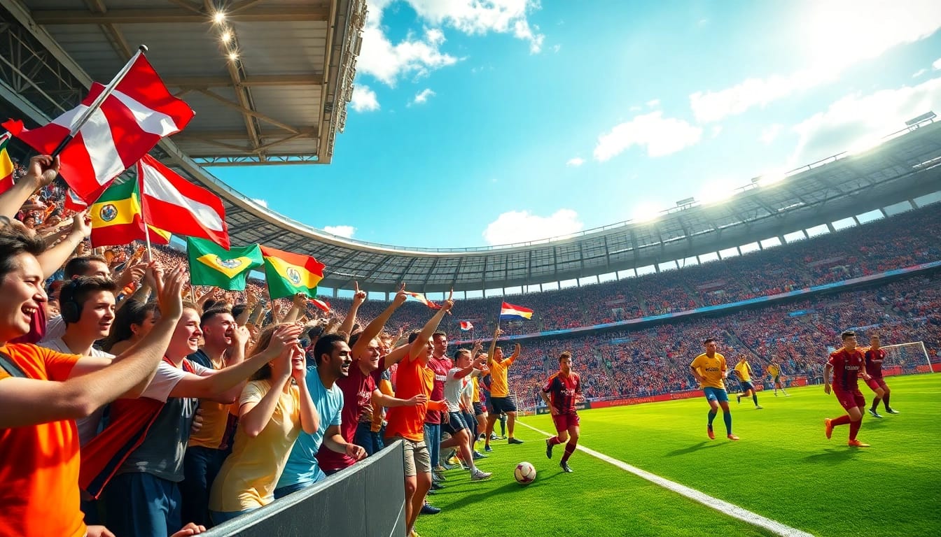 Exciting scene of fans enjoying Bóng đá socolive in a live stadium event.