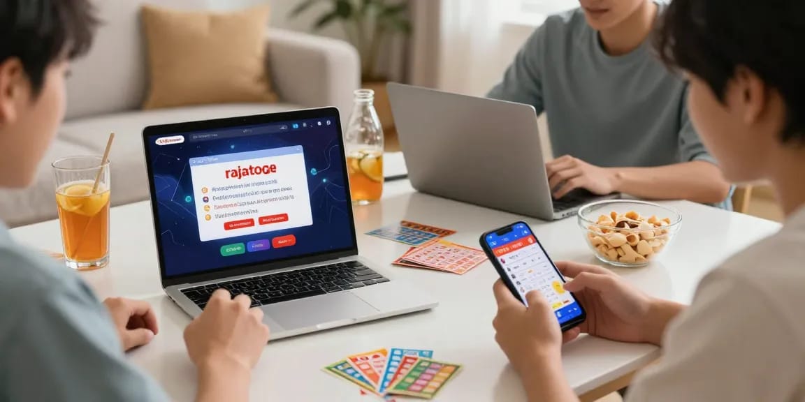 Pengguna rajatogel bermain togel online di rumah dengan perangkat modern.