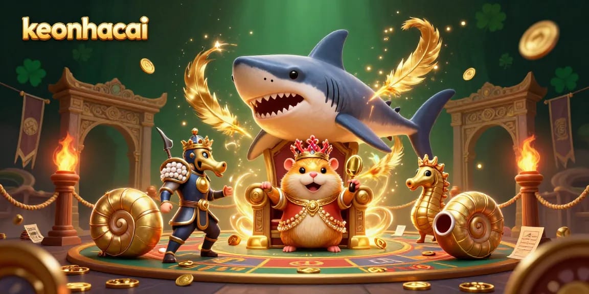 Experience the thrilling charm of keonhacai through a vibrant casino-themed illustration.