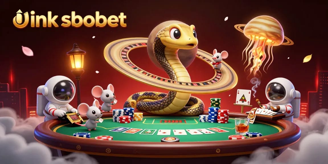 Engage in action-packed betting with link sbobet as cartoon characters bet on a cosmic roulette wheel.
