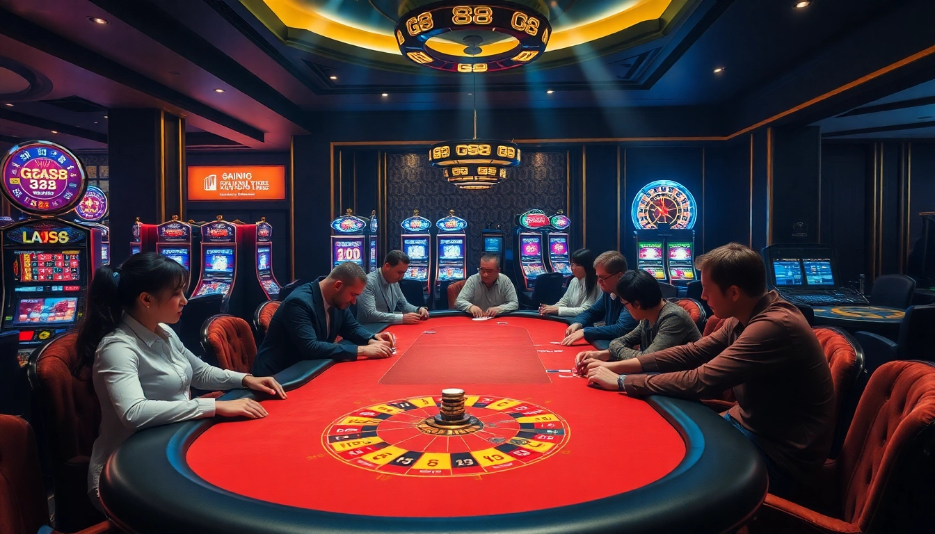 Players experience the excitement of high-stakes gaming at GG 88 casino.