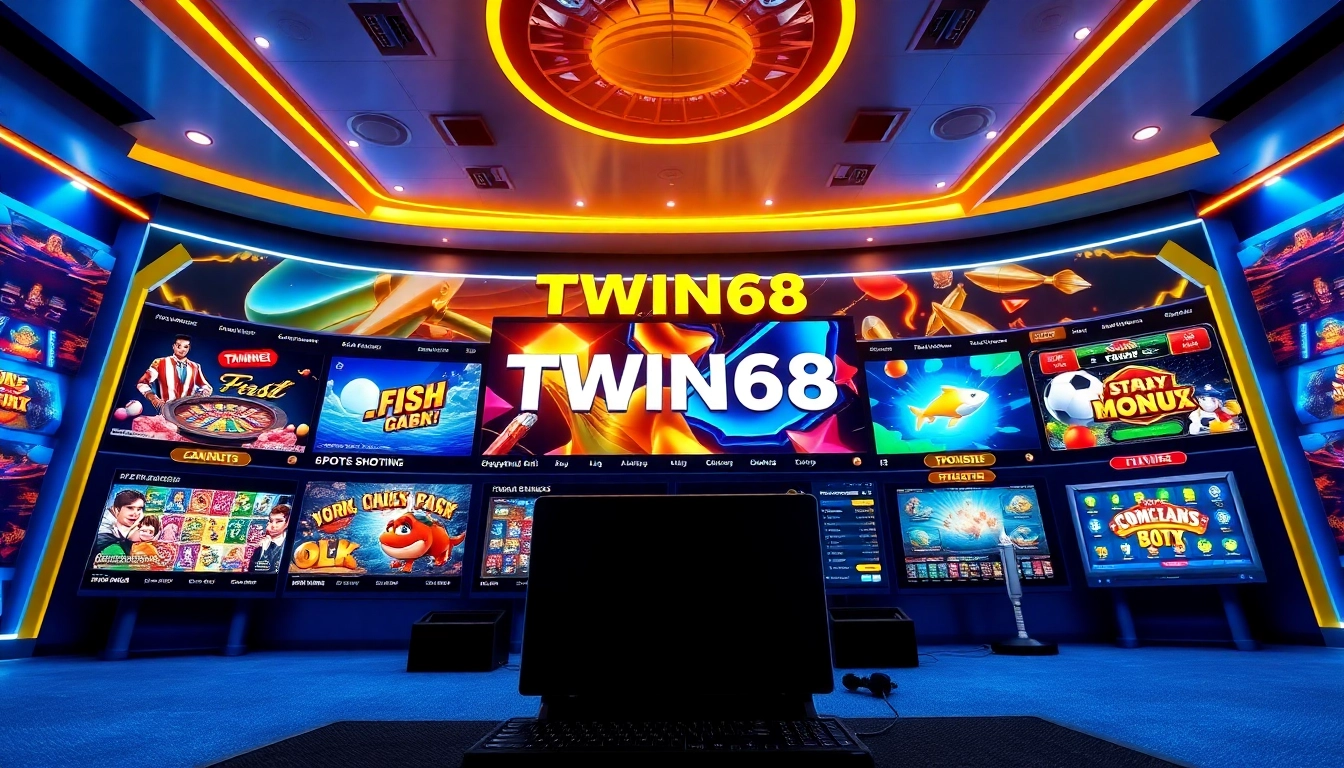 TWIN68 homepage showcasing vibrant gaming options and engaging interface