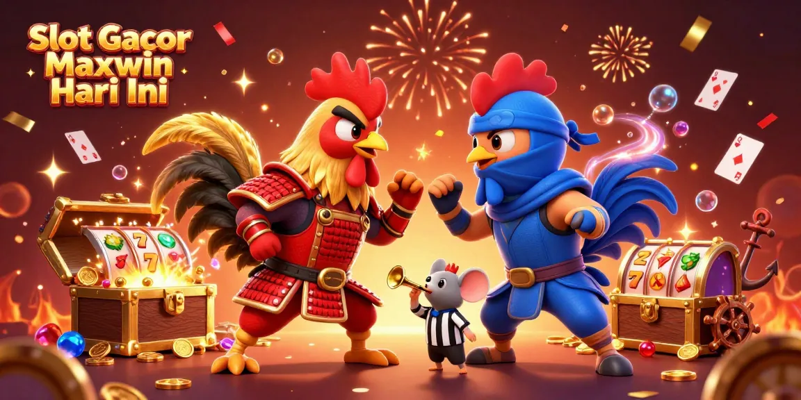 Slot Gacor Maxwin Hari Ini menghadirkan duel energik antara dua ayam tempur dalam suasana kasino