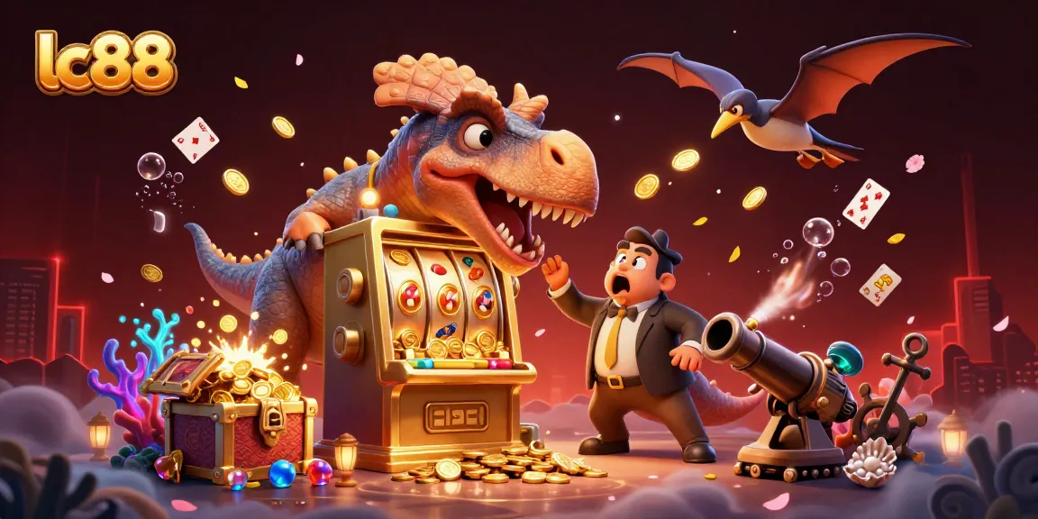 Watch lc88 characters bring excitement to the casino as the pachycephalosaurus wins a jackpot!