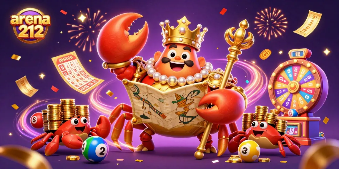 arena212 menghadirkan keseruan dengan raja kepiting emas yang menguasai permainan lotere dan bingo.