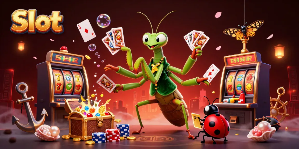 Permainan Slot menampilkan karakter yang berinteraksi di kasino dengan nuansa ceria.