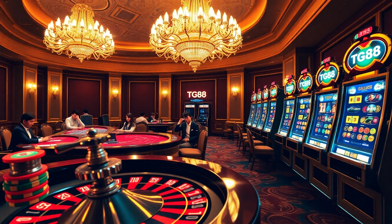 Experience the thrill of winning at TG88 casino with vibrant roulette, poker tables, and slot machines.