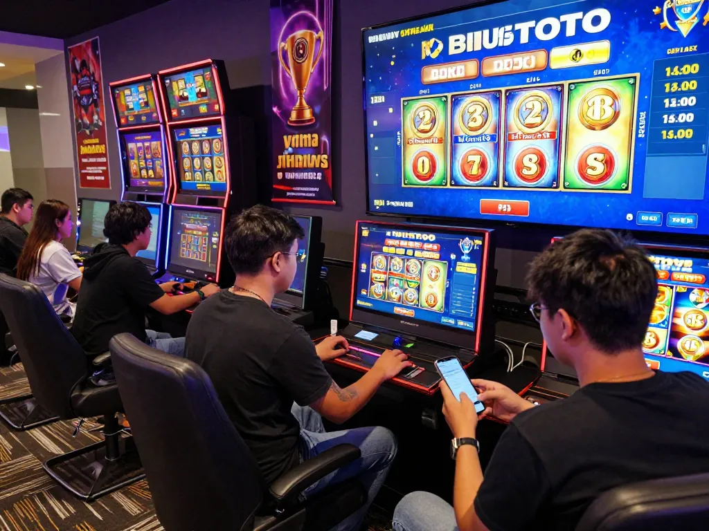 Players enjoying the thrilling BIUSTOTO online slot88 experience with colorful graphics and exciting gameplay.