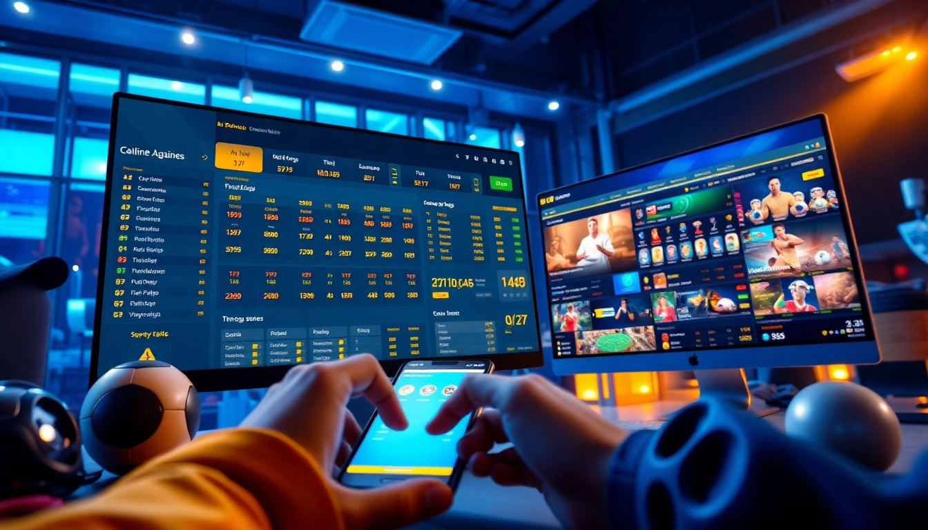 Engaging scene of an online betting platform highlighting nhacaiuytin with vibrant visuals and interactive elements.