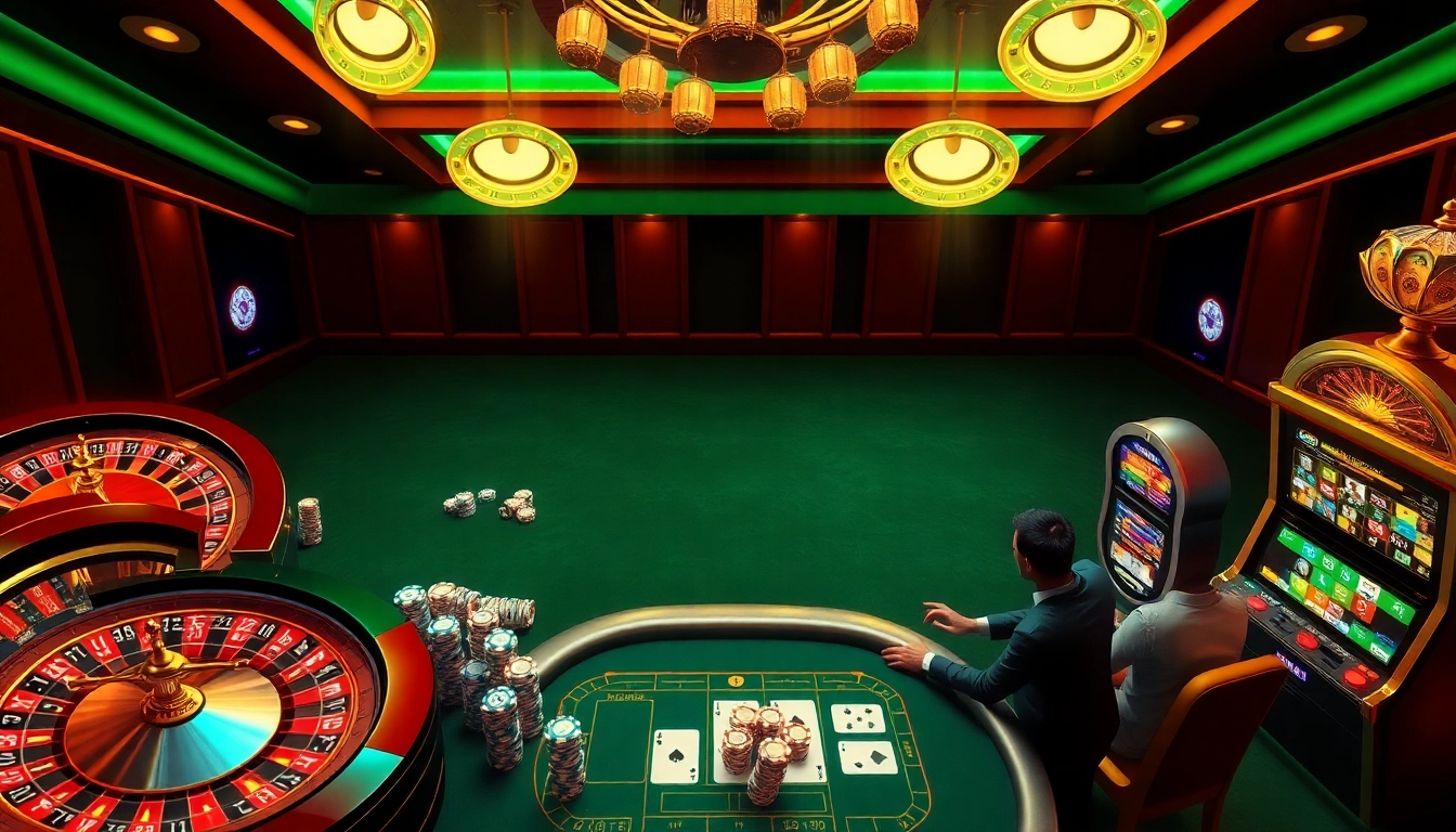 Engage with exciting gaming options on trang chủ tt88, featuring vibrant casino elements like chips and roulette.