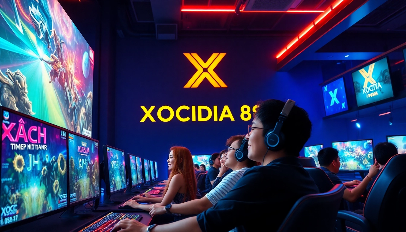 Exciting gaming atmosphere featuring XOCDIA 88, showcasing vibrant gameplay and enthusiastic players.
