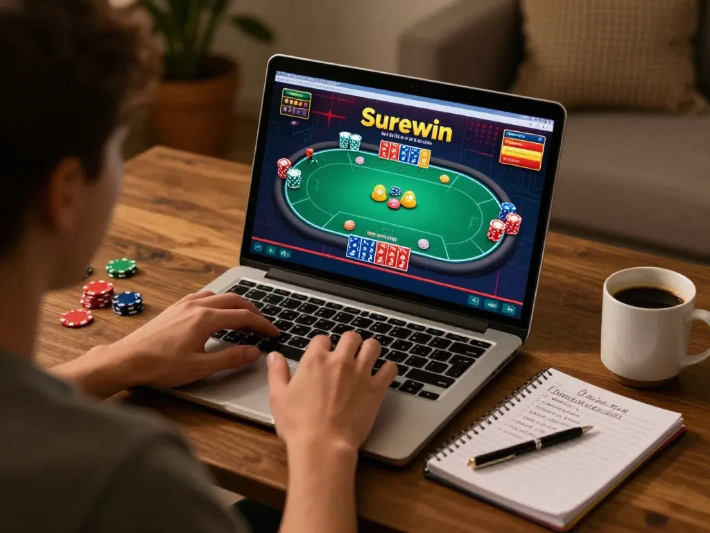 Play online poker at home with surewin while using strategic notes for better gameplay