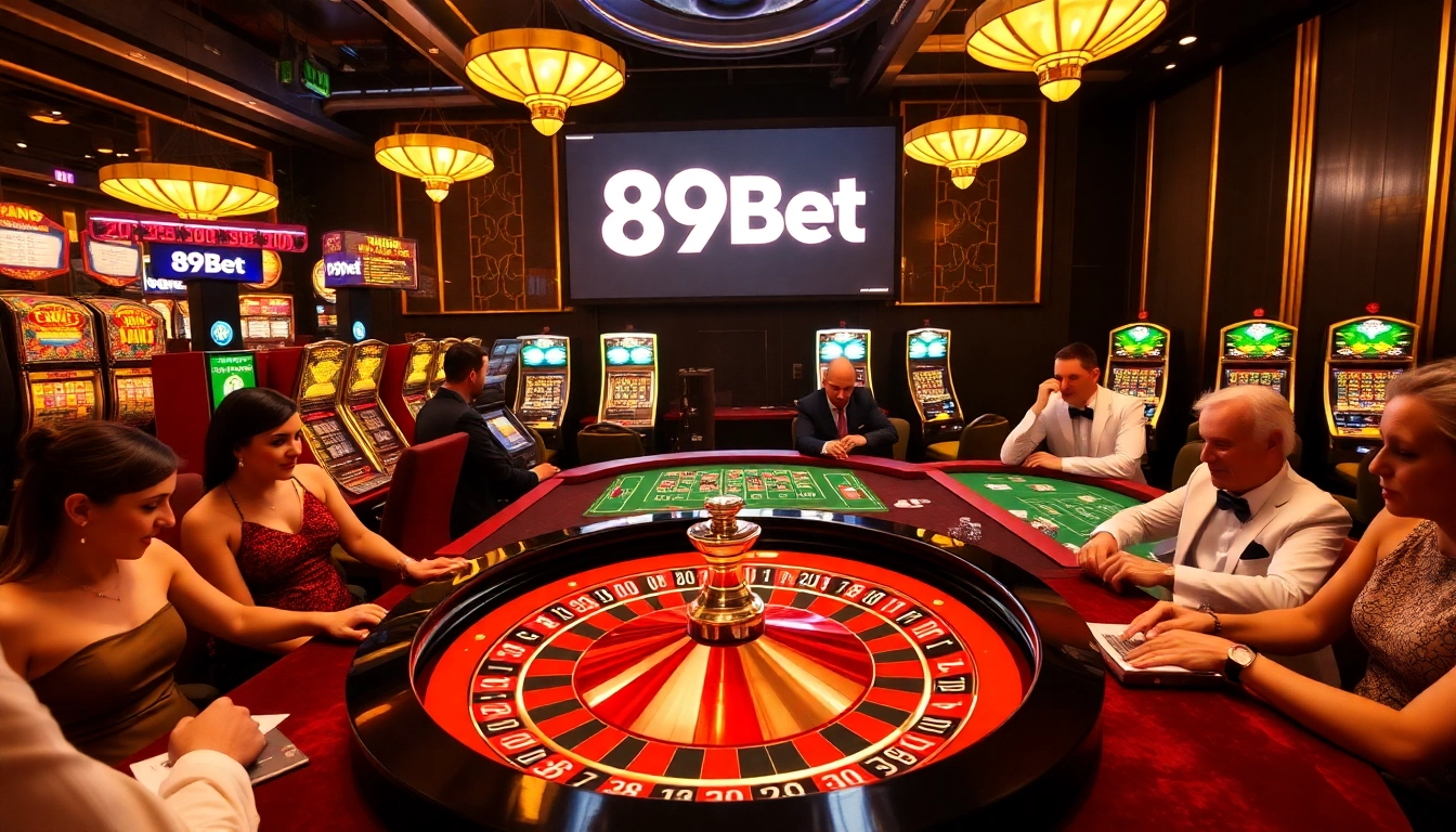 Experience the thrill of casino gaming with 89Bet at a vibrant roulette table.