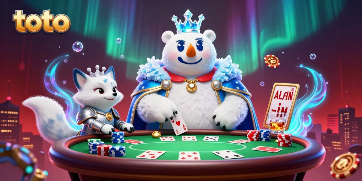 Engage with the thrilling action of poker featuring toto in a vibrant casino scene.