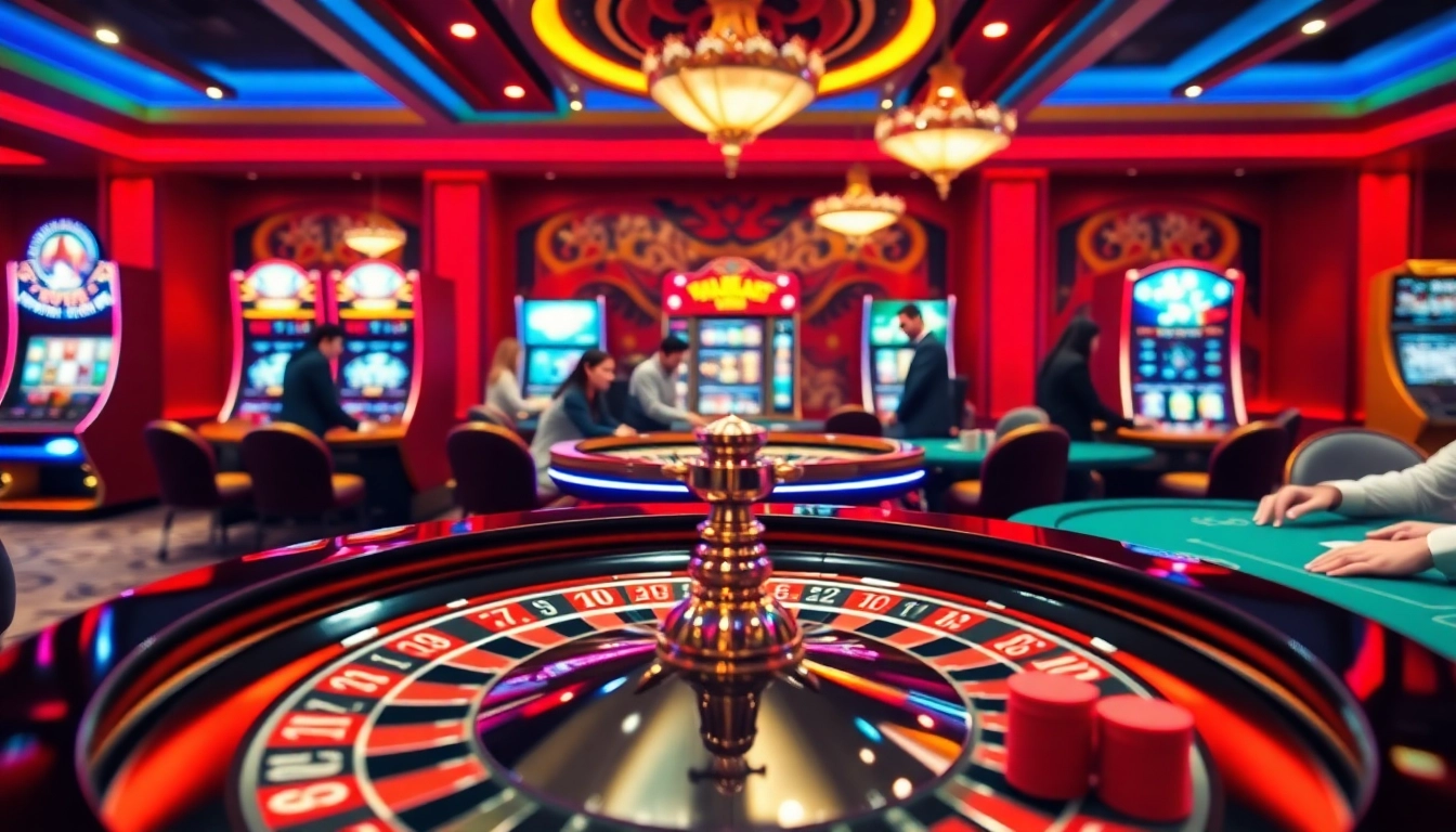 Engaging in strategic gaming at the vibrant casino of https://f168.vision/, featuring roulette and players.
