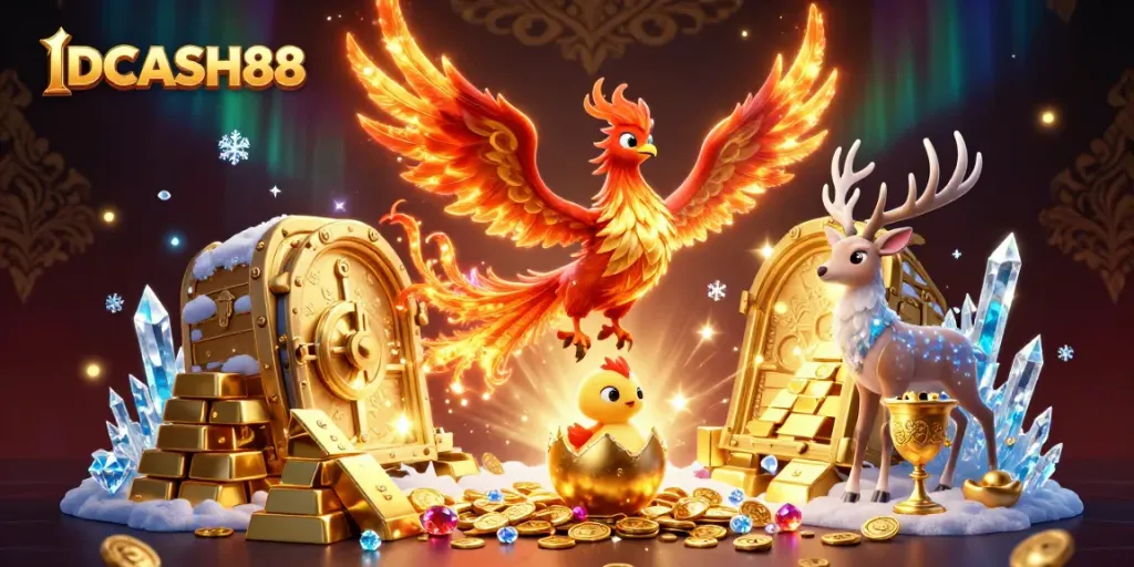 Play exciting games at IDCASH88 while immersing in a magical 3D casino scene.