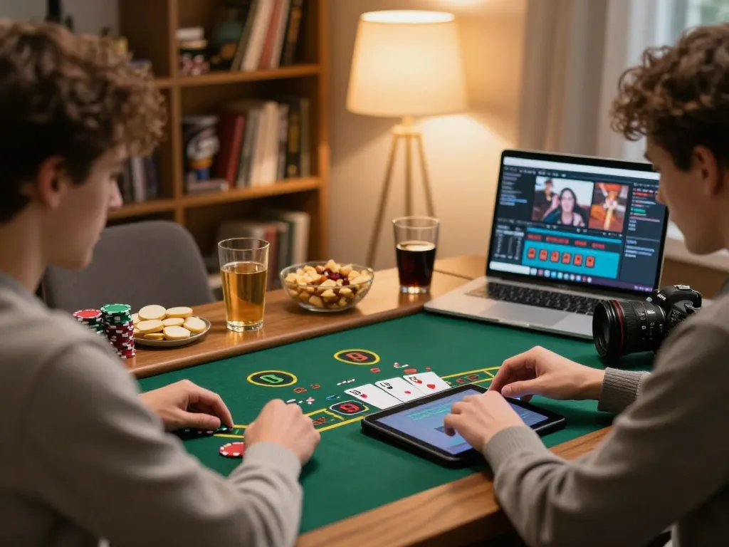 Player enjoying blackjack on tablet while managing bankroll at home during a gaming session with lv88.