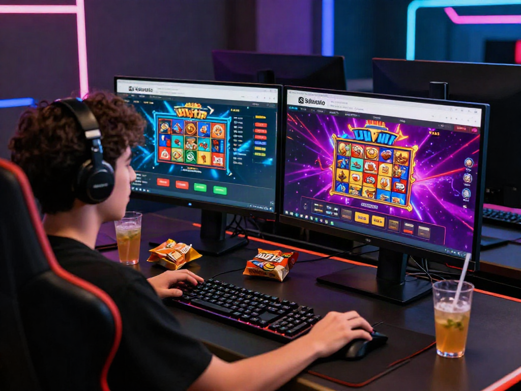 Engaged user logged into Seributoto Login on a vibrant online gaming platform.