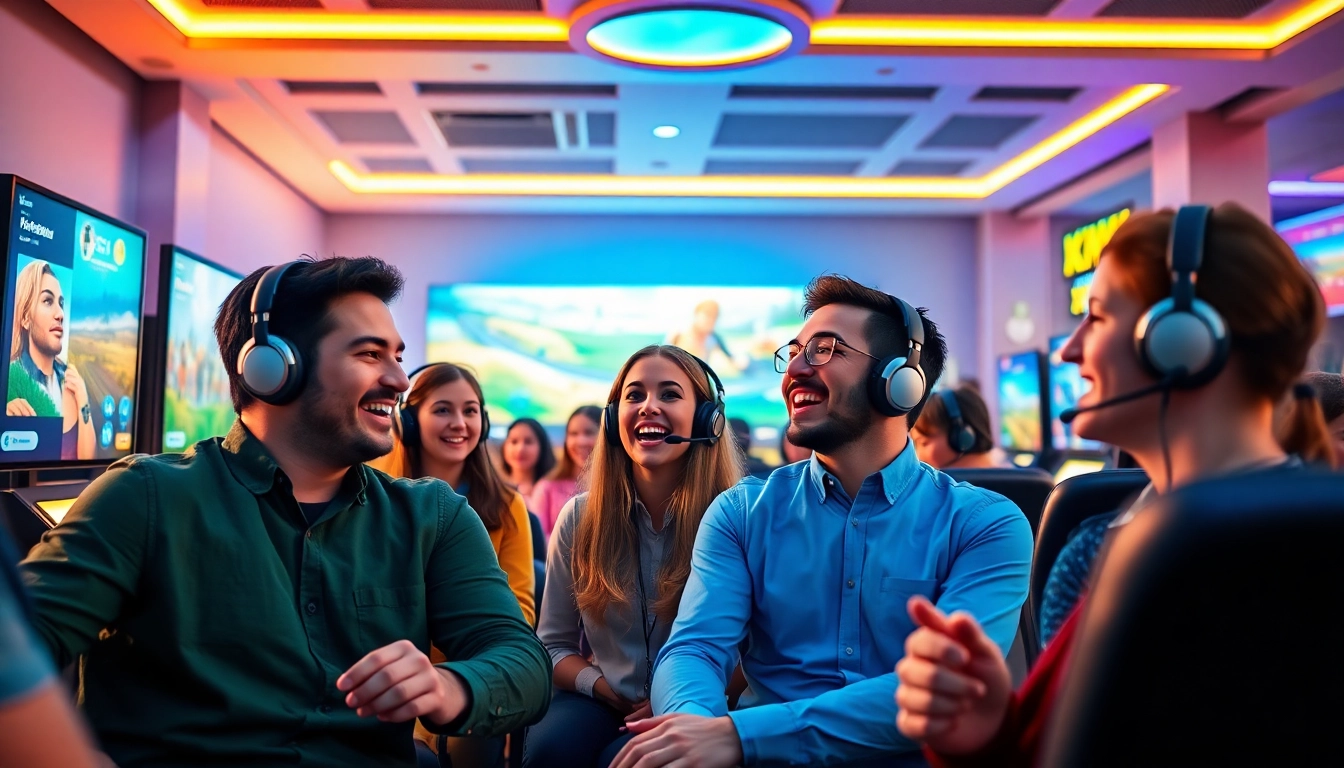 Excited players immerse themselves in gaming at 3win.com, featuring vibrant graphics and modern designs.
