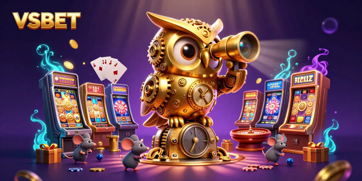 Engage with thrilling VSBET casino action featuring a vibrant owl and golden coins.