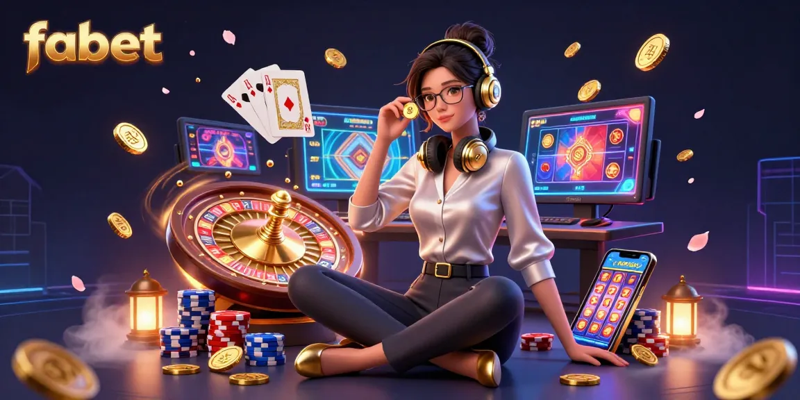 Experience exceptional gameplay at fabet with elegant Asian woman gaming at a high-tech casino setup.