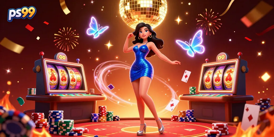 Experience the excitement of ps99 with vibrant casino elements and glamorous characters.