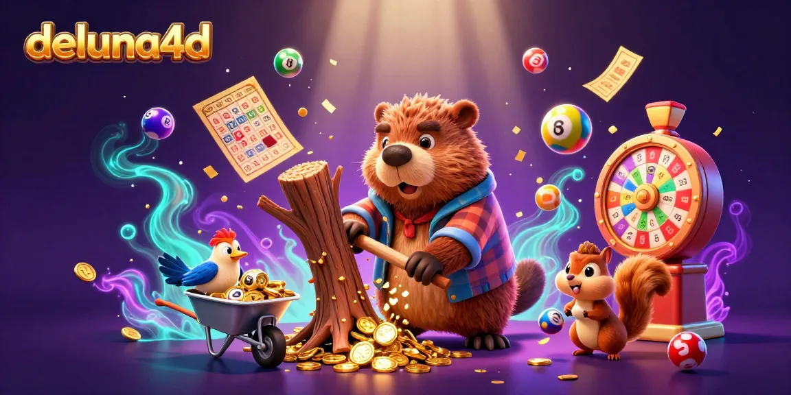 Engage with deluna4d's vibrant lottery scene featuring colorful balls and golden coins for exciting gameplay.