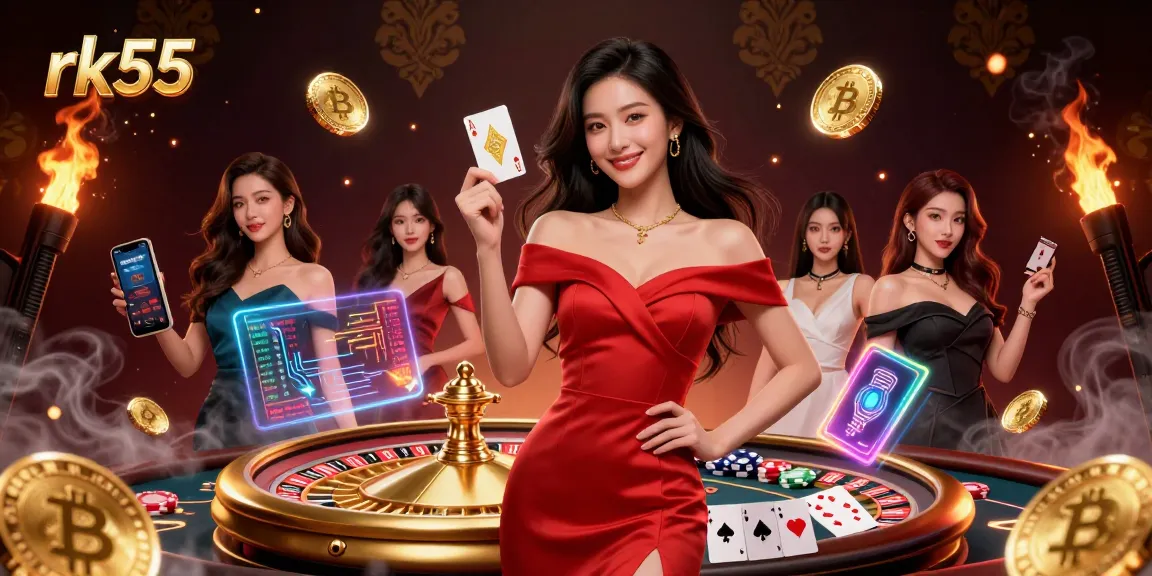 Experience thrilling action at rk55, where beautiful dealers meet golden roulette wheels and vibrant casino visuals.