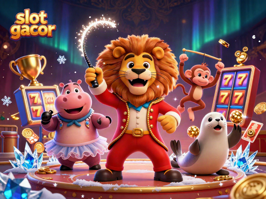 Engage with slot gacor as the circus ringmaster lion leads a dazzling scene of winning excitement.
