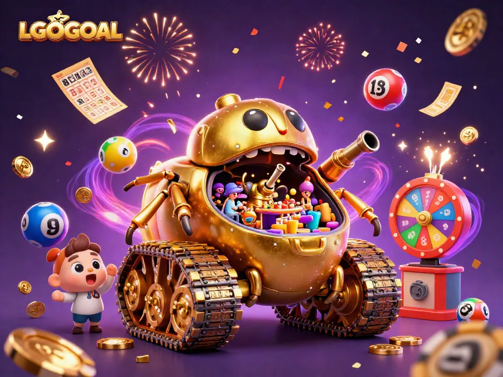 Engage in thrilling games with LGOGOAL inside a dynamic celebratory casino scene.