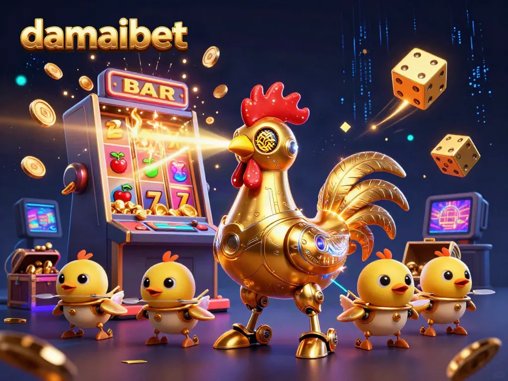 Gambaran permainan dan slot damaibet yang penuh warna dan elemen menarik di kasino online.