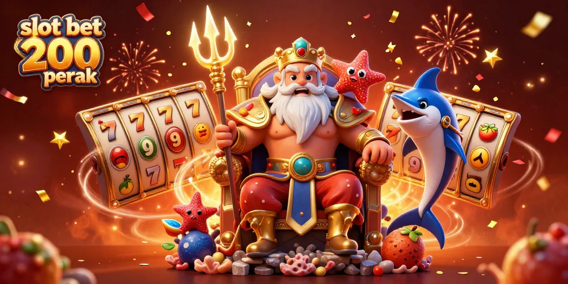 Slot bet 200 perak menampilkan raja laut dan elemen perjudian yang menarik.
