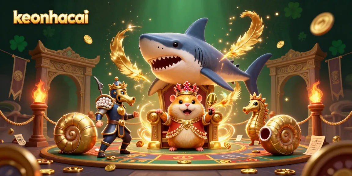 Experience the thrilling charm of keonhacai through a vibrant casino-themed illustration.