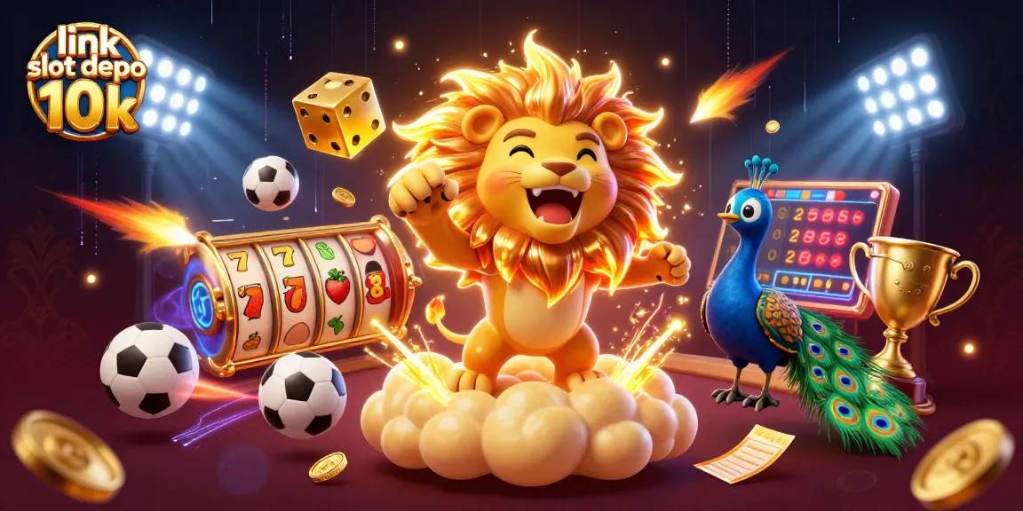Experience the excitement of link slot depo 10k with vibrant gaming elements and a dynamic scene.