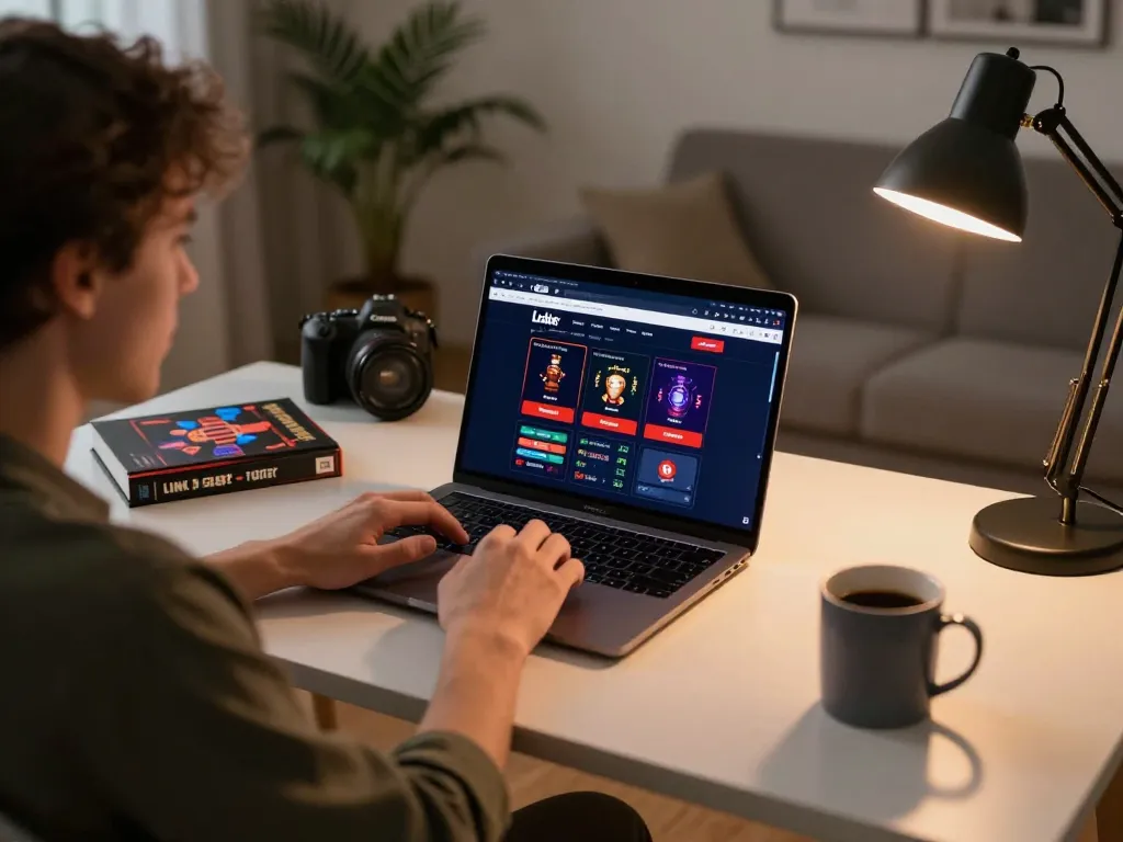 Chơi trên giao diện Liên Kết 12bet tại nhà trong một phiên chơi game buổi tối