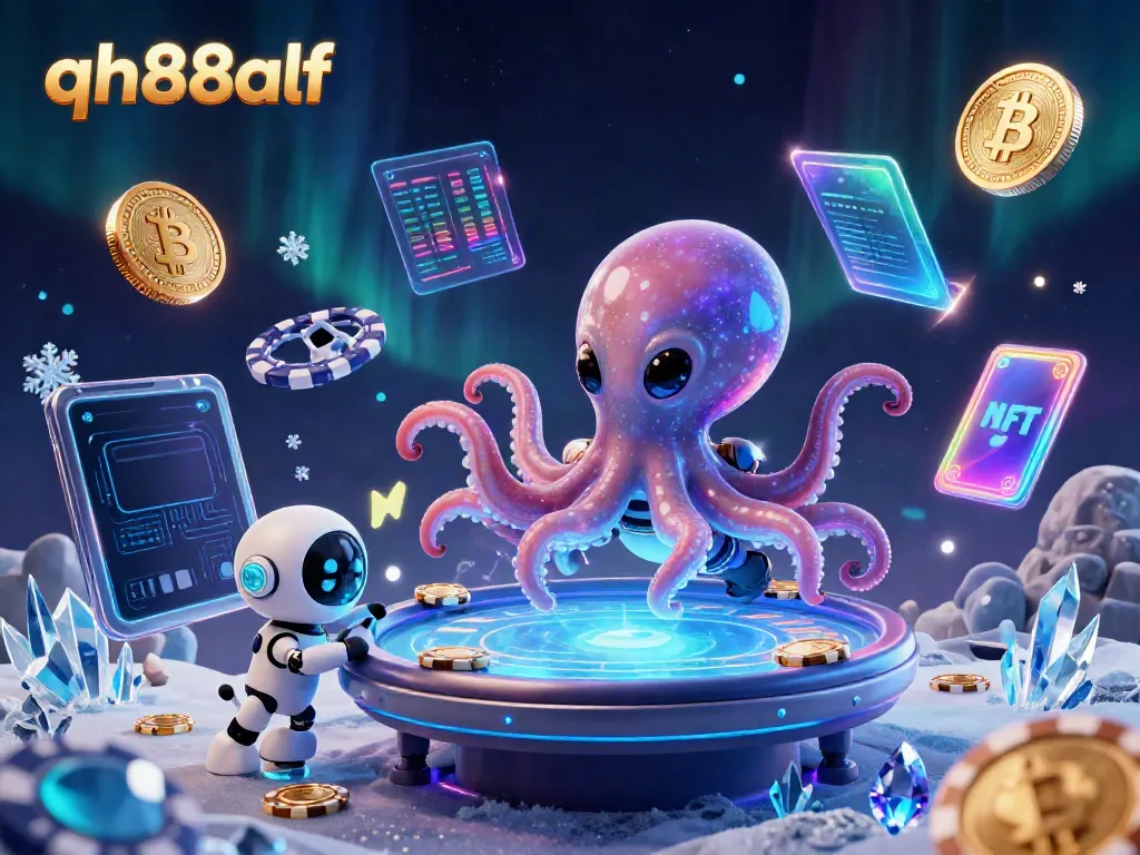 Engage in thrilling gambling at qh88alf featuring a dynamic scene with an alien octopus at a poker table.