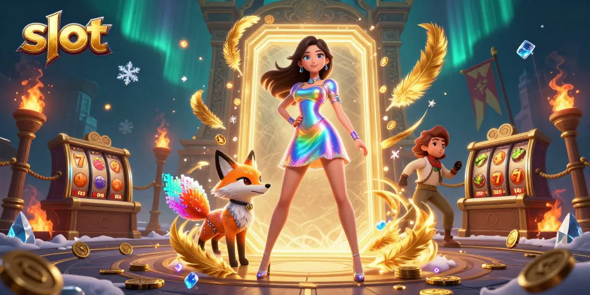 Experience exciting slot gameplay with vibrant visuals and dynamic casino elements in a colorful scene.