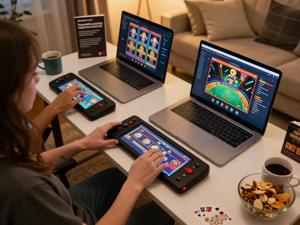 Engaging gaming session on LGOLUX app displaying exciting slots and poker games with cozy atmosphere