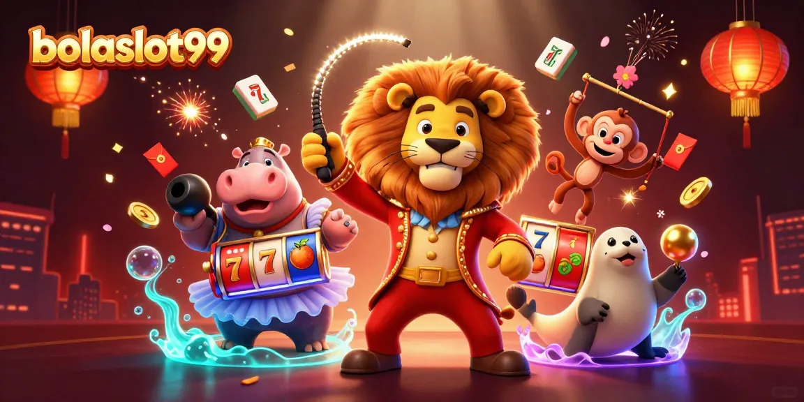 Engage with bolaslot99 through vibrant 3D casino illustration showcasing exciting slot gameplay.