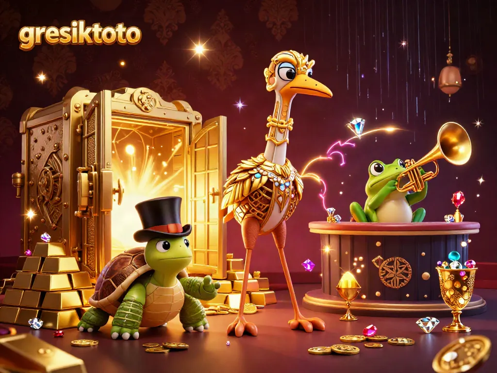 Menangkan jackpot besar di gresiktoto dengan ilustrasi kasino yang menawan dan karakter yang bersemangat.