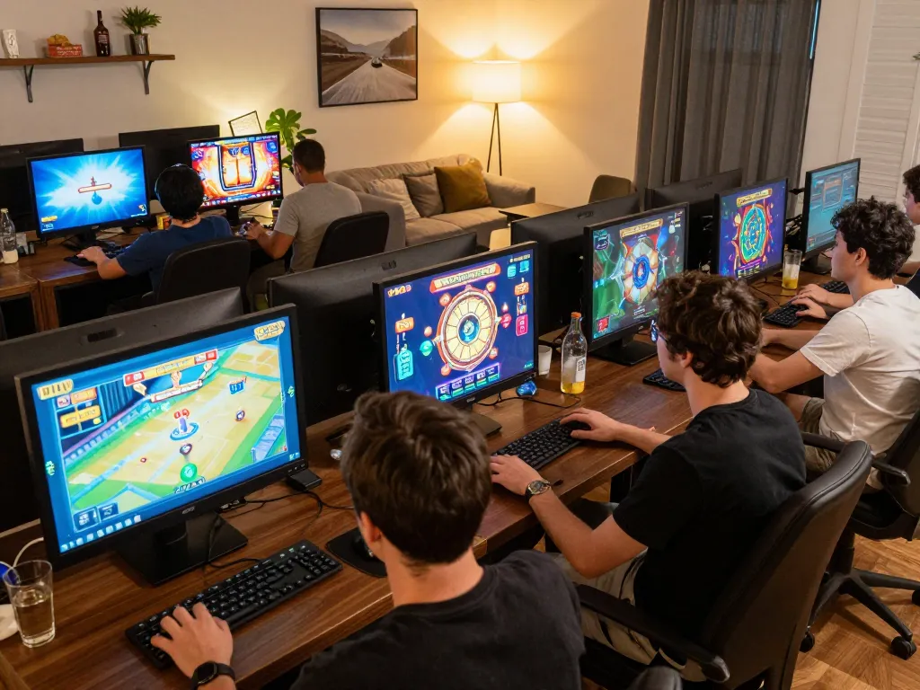 Playing interactive slot thailand games on mobile devices in a cozy home setting with vibrant graphics.