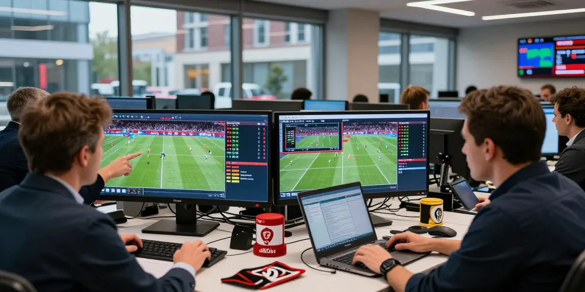 Soi Kèo Nhà Cái analyzing real-time football betting odds at https://soikeonhacai.com.co/ in a vibrant office setting.