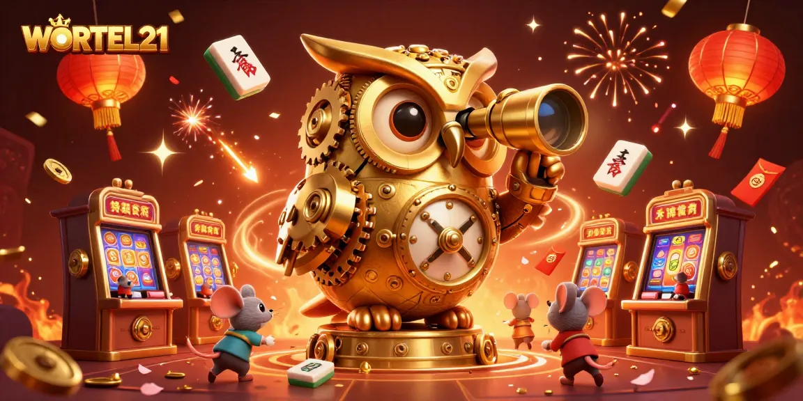 Experience thrilling WORTEL21 gaming with vibrant visuals and dynamic elements in a lively casino scene.