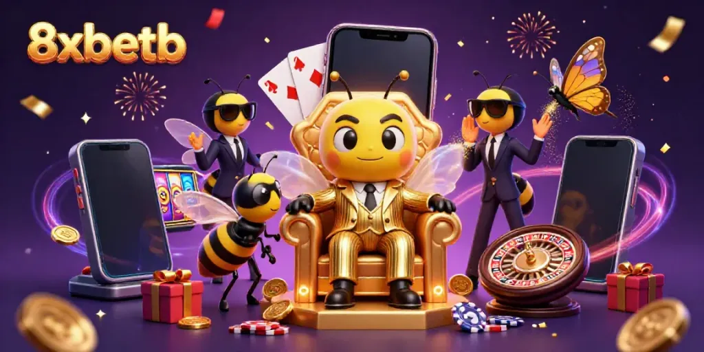 Engage with thrilling slots at 8xbetb featuring a bumblebee mob boss in a casino atmosphere.