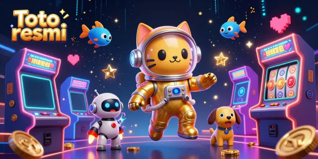 Engage with Toto resmi gaming adventures featuring vibrant 3D characters and slot elements.