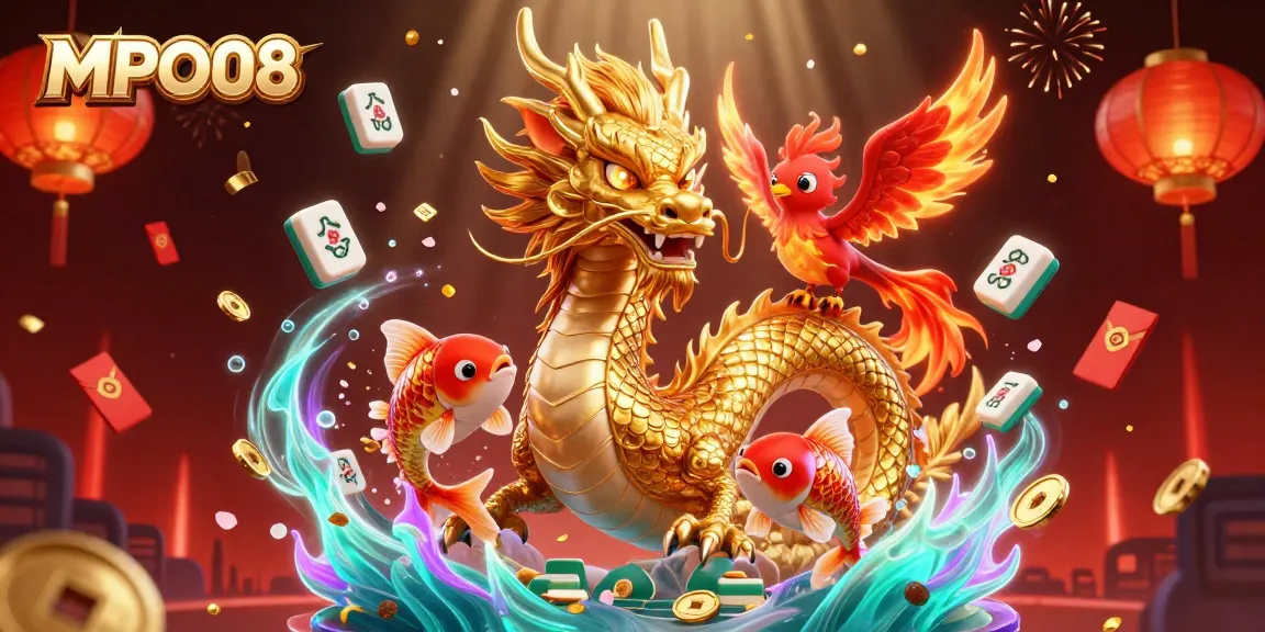 Experience the thrill of MPO08, with a dynamic dragon scene bringing luck and excitement to online gambling.