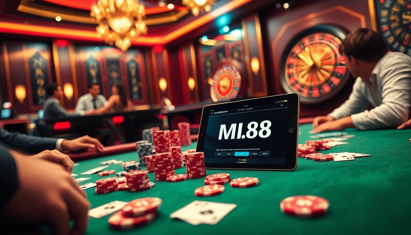 Experience the thrill of high-stakes poker at https://m98.uno/ with vibrant chips and a spinning roulette.