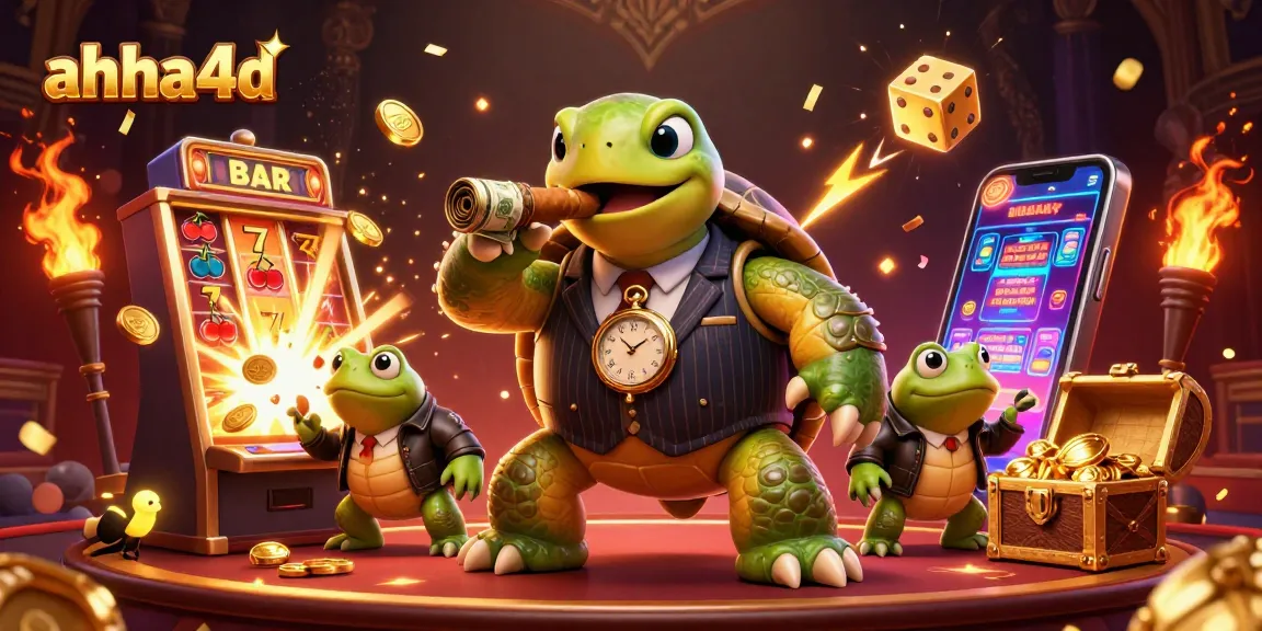 Experience the exciting world of ahha4d with a vibrant casino scene featuring slot machines and dynamic characters.