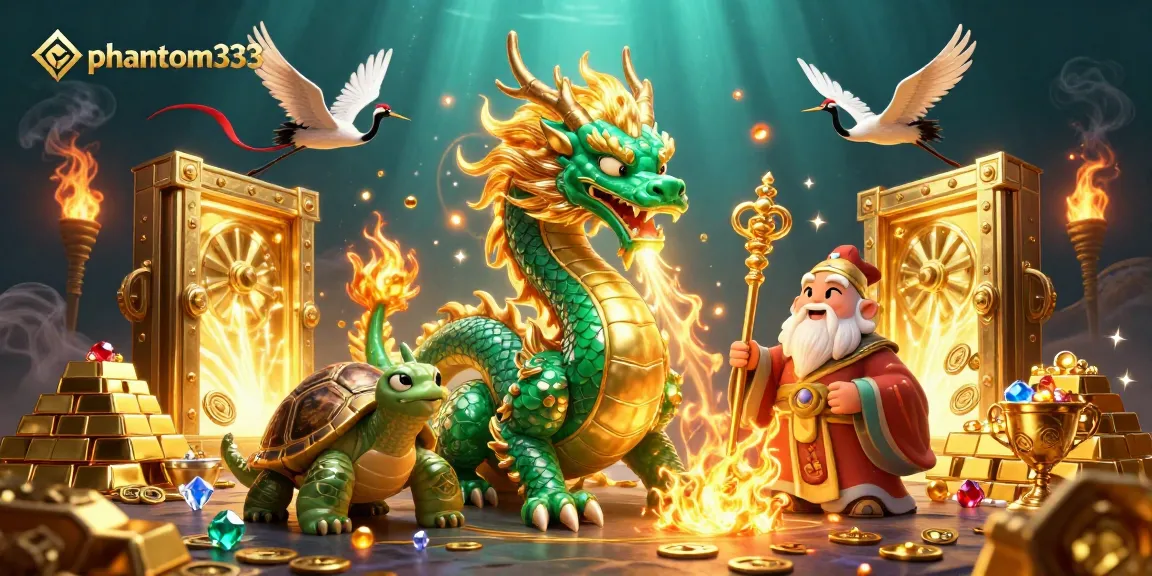 Experience thrilling games at phantom333 with a majestic dragon and treasures overflowing.
